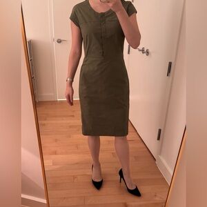 STRENESSE Khaki Midi Structured Dress EU 34